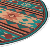 Planche À Découper Motif Tribal Sud-Ouest Turquoise Terracotta (Coin)