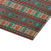 Planche À Découper Motif Tribal Sud-Ouest Turquoise Terracotta (Coin)