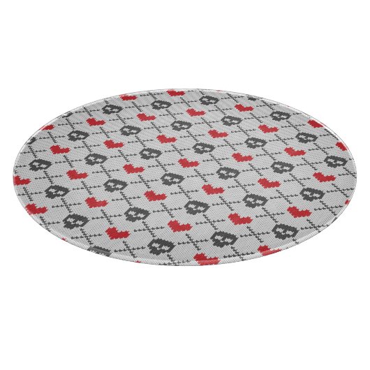 Planche À Découper Motif tricoté avec des crânes (Coin)