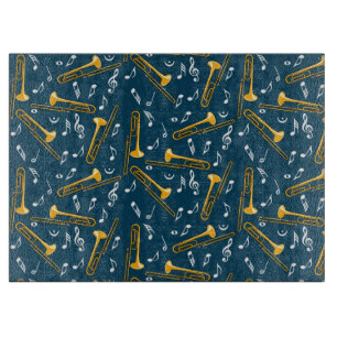 Planche À Découper Motif Trombone Music Notes