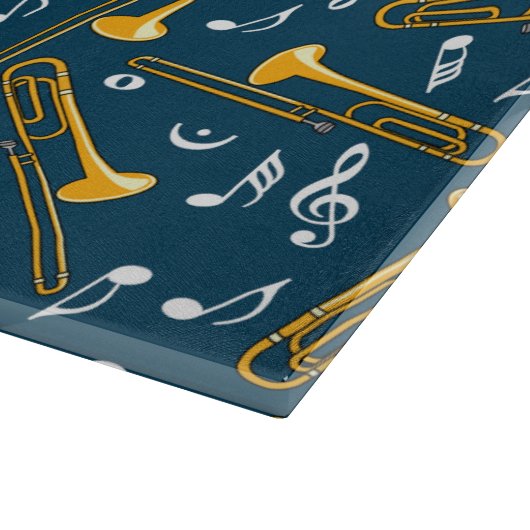 Planche À Découper Motif Trombone Music Notes (Coin)