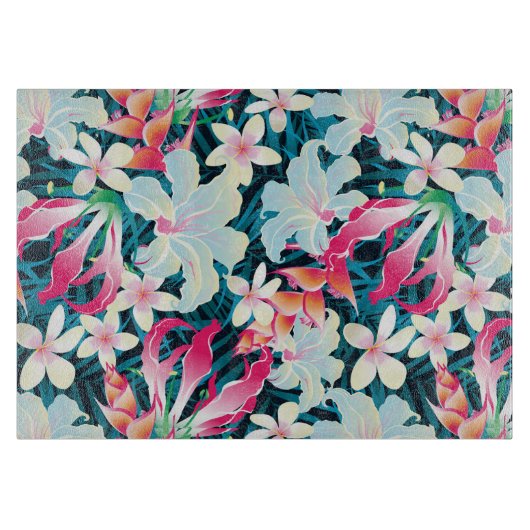 Planche À Découper Motif tropical coloré (Devant)