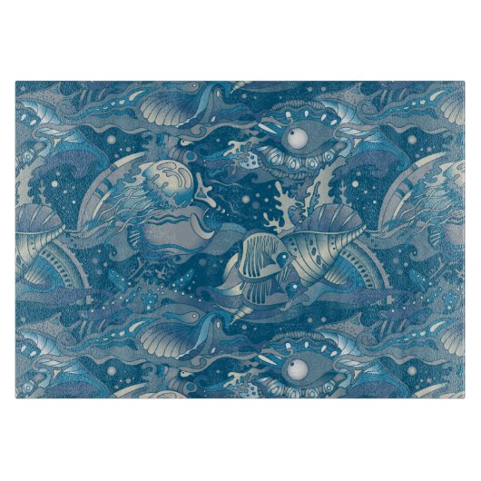 Planche À Découper Motif tropical de mer (Devant)