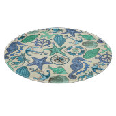Planche À Découper Motif turquoise d'animaux de mer (Coin)