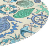 Planche À Découper Motif turquoise d'animaux de mer (Coin)