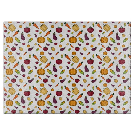 Planche À Découper Motif végétal de moisson de Thanksgiving (Devant)