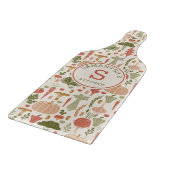 Planche À Découper Motif végétal Végétarien Nom personnalisé (Coin)