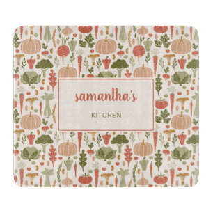 Planche À Découper Motif végétal Végétarien Nom personnalisé