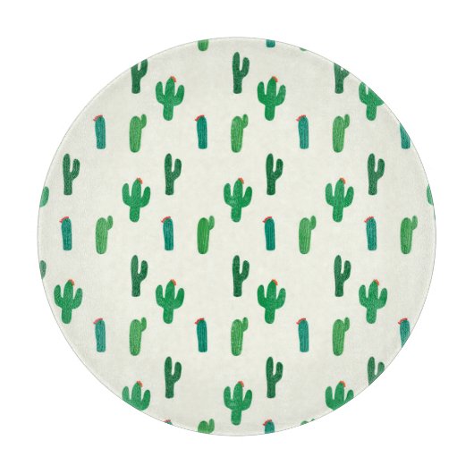 Planche À Découper Motif vert clair de cactus (Devant)
