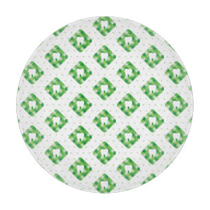 Planche À Découper Motif vert de dent de plaid