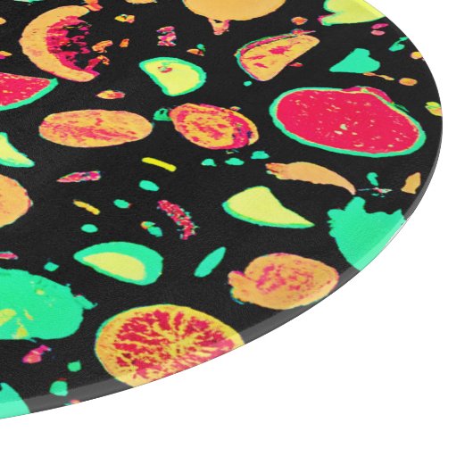 Planche À Découper Motif vibrant de fruits de néon (Coin)