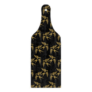 Planche À Découper Motif vintage Gold Swallows