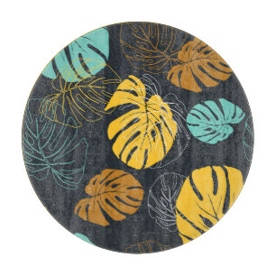 Planche À Découper Motif Vintage papier peint feuille tropicale