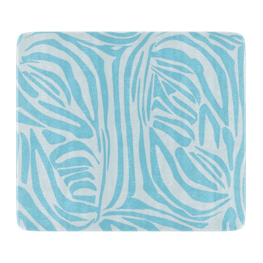 Planche À Découper Motif Zèbre Bleu (Devant)