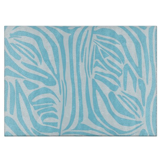 Planche À Découper Motif Zèbre Bleu (Devant)