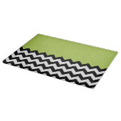 Planche À Découper Motif Zigzag noir et blanc, Chevron, Vert (Coin)