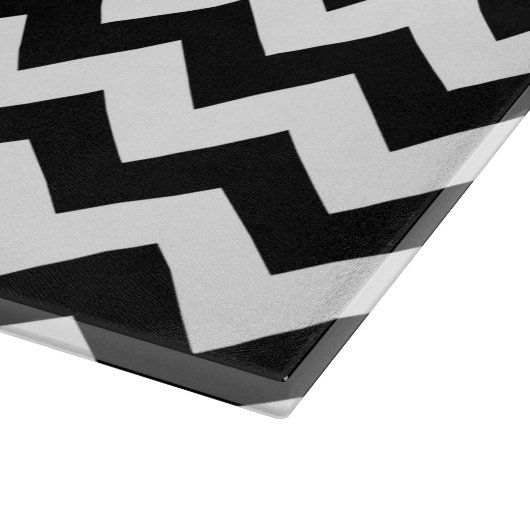 Planche À Découper Motif Zigzag noir et blanc, Chevron, Vert (Coin)