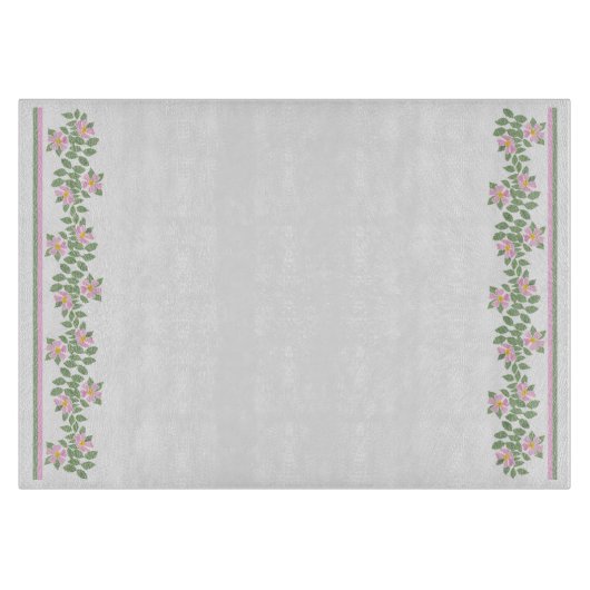 Planche À Découper Motifs Roses Dogrose : Planche à Verres (Devant)