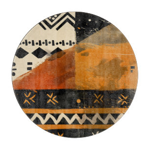 Planche À Découper Motifs tribaux dans les tons noir et terrestre