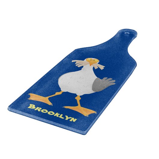 Planche À Découper Mouette drôle avec frites dessin animé (Coin)