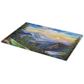 Planche À Découper Mountain Sunset Glass Cutting Board Decor (Coin)