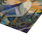 Planche À Découper Mountain Sunset Stained Glass Cutting Board (Coin)