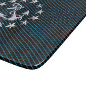 Planche À Découper Mousse de mer Chrome Yacht Drapeau Automotive Gril (Coin)