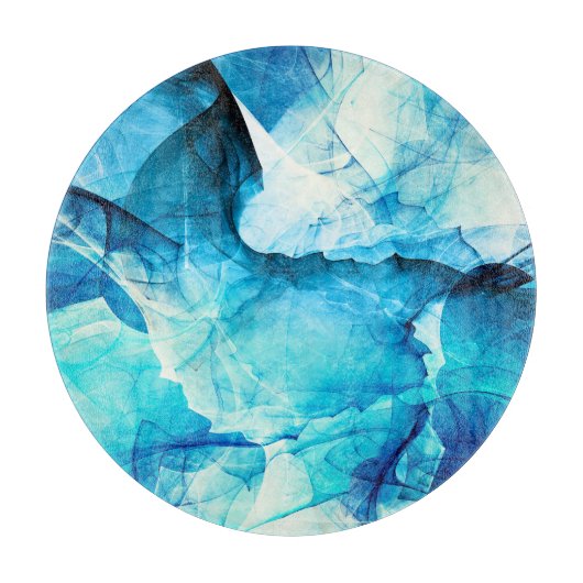 Planche À Découper mouvement bleu Abstrait : composition fractale. (Devant)