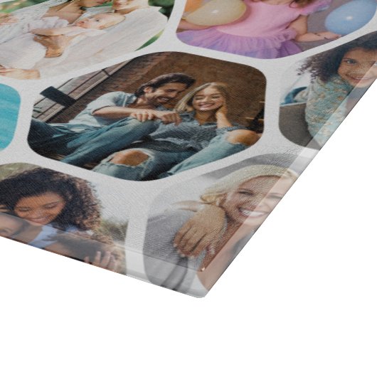 Planche À Découper Multi Photo Collage Simple Moderne Hexagon Motif (Coin)