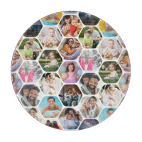 Multi Photo Collage Simple Moderne Hexagon Motif