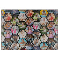 Multi Photo Collage Simple Moderne Hexagon Motif