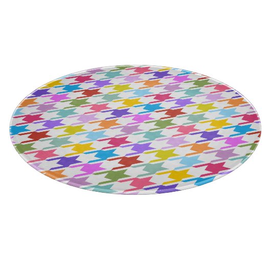 Planche À Découper Multicolor Houndstooth+Motif blanc (Coin)