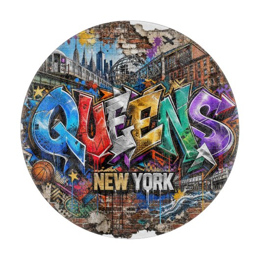 Planche À Découper Mur d'art graffiti Queens New York (Devant)