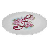 Planche À Découper Musical treble clef notes with sakura flowers (Coin)