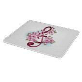 Planche À Découper Musical treble clef notes with sakura flowers (Coin)