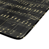 Planche À Découper Musique dorée sur fond noir (Coin)