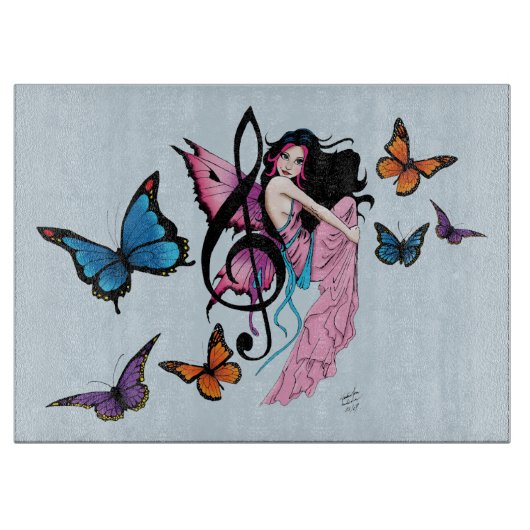 Planche À Découper Musique Note Papillons Fairy (Devant)