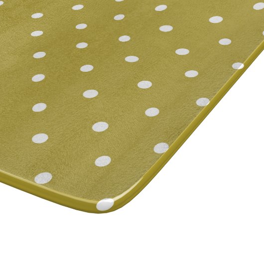 Planche À Découper  Mustard yellow white polka dots pattern  (Coin)