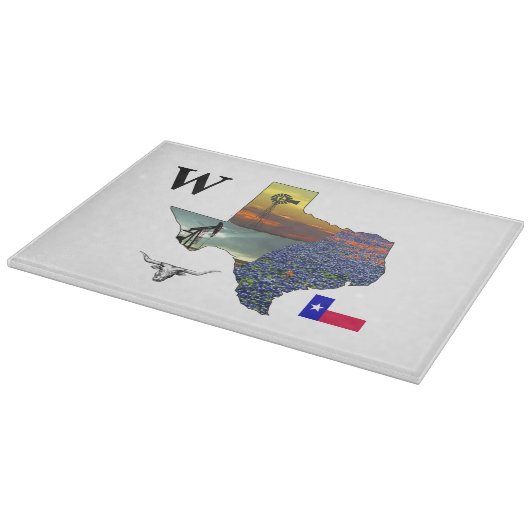 Planche À Découper My Texas - map outline-steer-derrick-windmill (Coin)