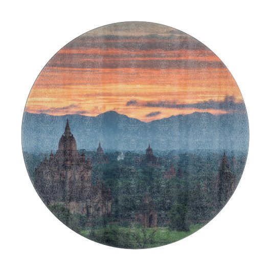 Planche À Découper Myanmar, lever de soleil à Bagan (Devant)