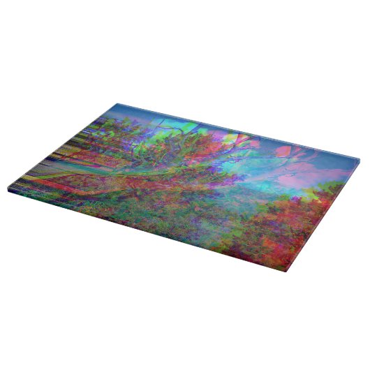 Planche À Découper Mystic Abstract Tree Art Ocean Blue (Coin)