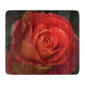 Planche À Découper Mystique Dark Botanical Red Orange Rose Board (Devant)