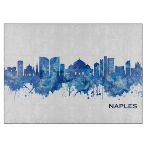 Planche À Découper Naples Italie Skyline Blue