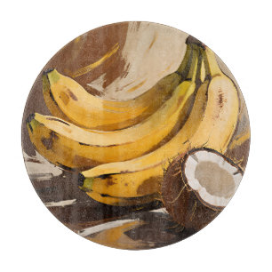 Planche À Découper Nature morte aux bananes et coco
