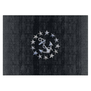 Planche À Découper Nautique Yacht Drapeau Chrome Ensigne sur Grille I