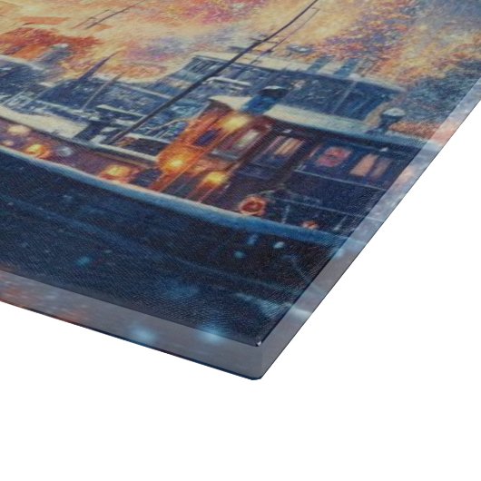 Planche À Découper Navire à quai Noël/hiver (Coin)