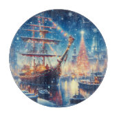 Planche À Découper Navire à quai Noël/hiver (Devant)