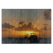 Planche À Découper Navires et Sunset Tropical Seascape (Devant)