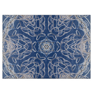 Planche À Découper Neige Bleue Bleue Bleue et Star Kaleidoscope