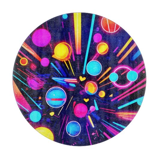 Planche À Découper Neon Dreams - Formes et couleurs psychédéliques (Devant)